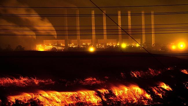 View of Hazelwood Power Station during the mine fire